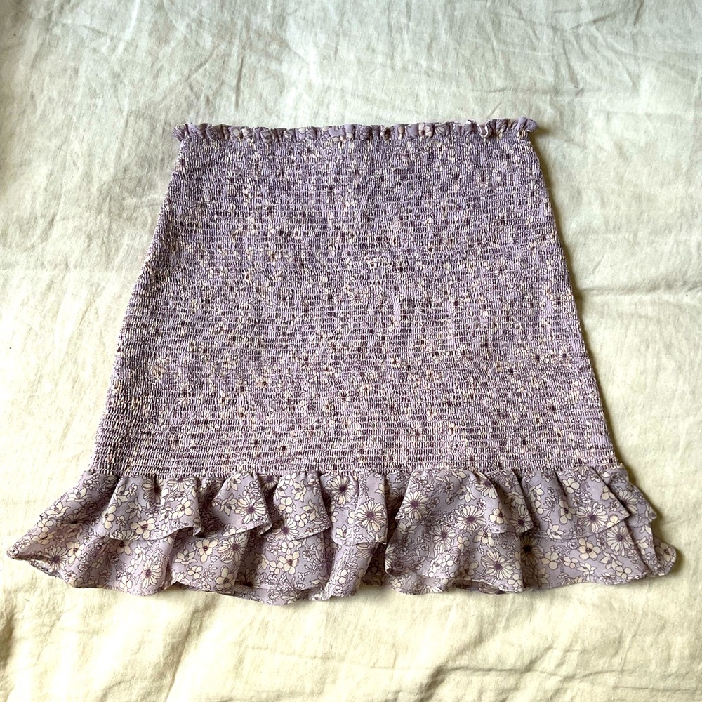 1. State smocked mini skirt